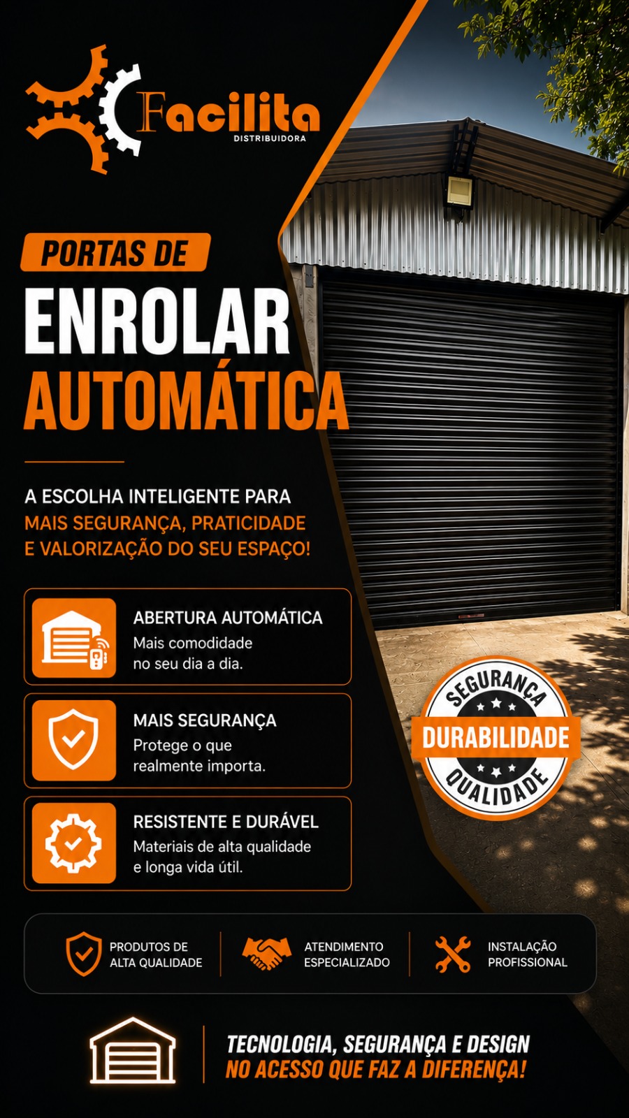Porta automática Facilita aplicada em indústrias
