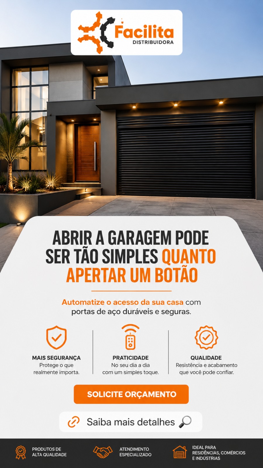 Porta automática Facilita aplicada em residências